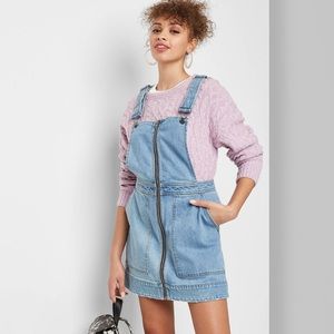 NWT Wild Fable Zip Front Denim Pinafore Mini Dress Closeout Price
